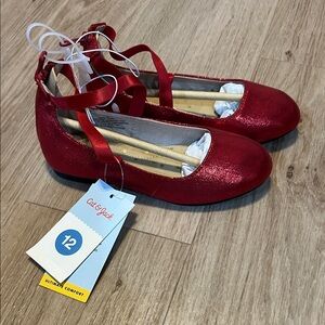 Cat & Jack Shimmering Red Kids Dress Shoes